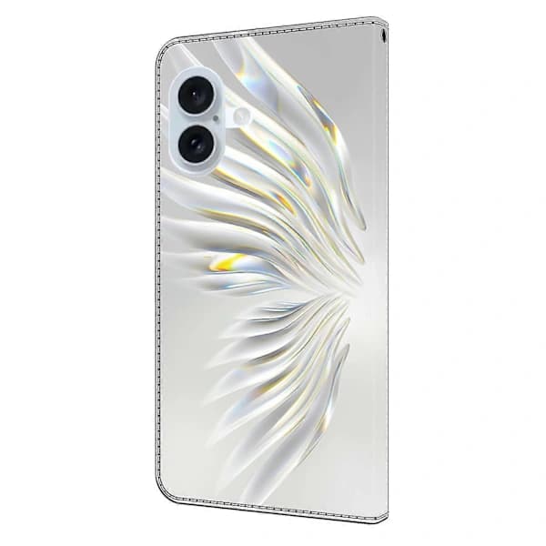 Fodral för iPhone 16 Plus Plånboksfodral Mönstertryck Stativ Läder Flip Telefonfodral - Crystal Wings