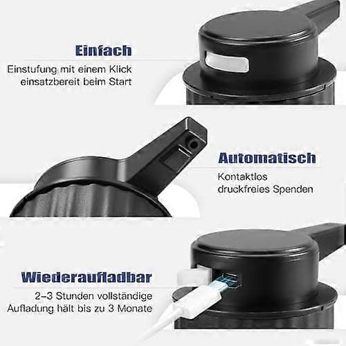Såpedispenser Automatisk Elektrisk Såpedispenser med Sensor 3 Nivåer Justerbar Såpedispenser Automatisk Oppvaskmaskindispenser USB Char szrh109