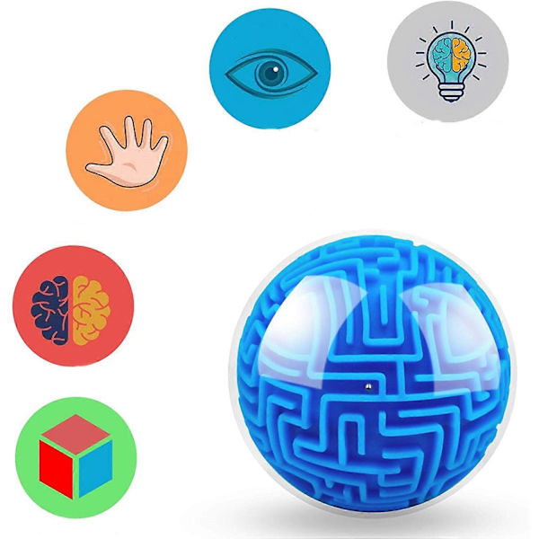 3D Gravity Memory Sequential Maze Ball Puzzle Legetøj Gaver til børn og voksne (blå) red