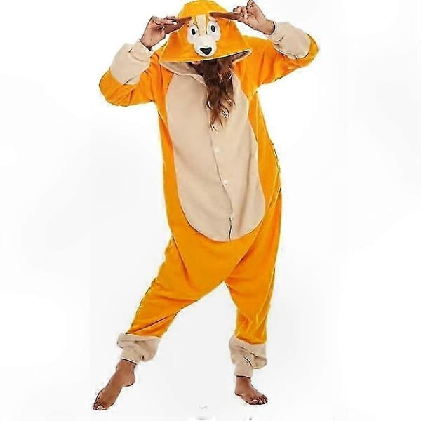 Bluey Tecknad Vuxenpyjamas Heldräkt Halloweenkostym Vintervarm Fleece
