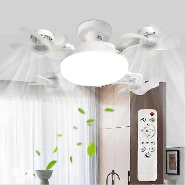 E27 LED Loftventilator Lys Dæmperfunktion Loftslampe Droneformet Ventilator