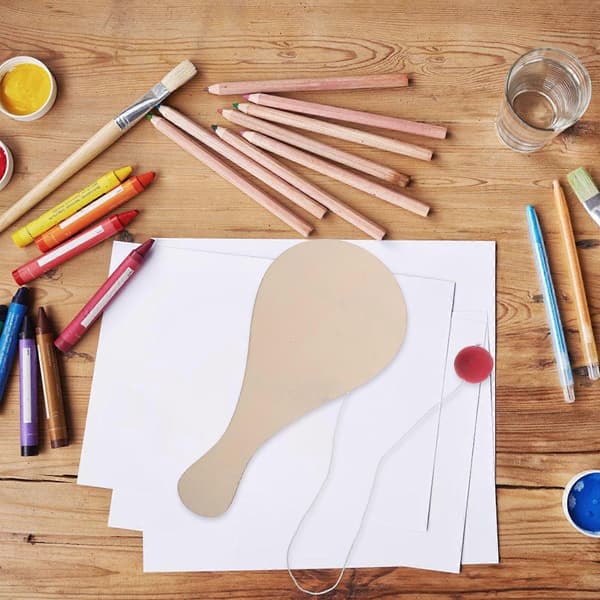 10 stk. træmaling til børn, DIY-kunst, doodle-bold