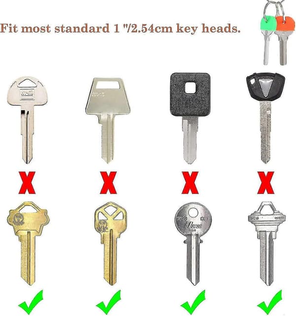 Nøglehætter Fleksible Nøglehætter, Fleksible Nøglehætter til Nem Nøgleidentifikation 8 Farver 24 Stykker