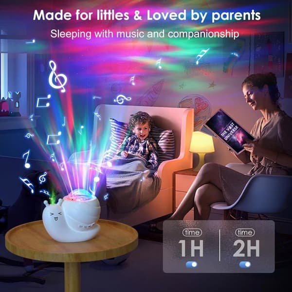 5-in-1 Starry Sky Projector Night Light, Kids Night Light with Aurora, Galaxy Projector with Speaker and Remote Control, White