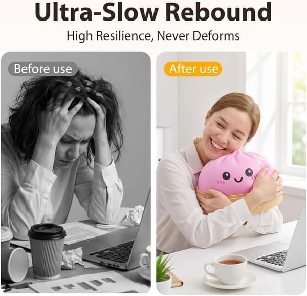 Kæmpe Dumpling Sød Squishy Stressbold, Jumbo Blød Langsomt Stigende Dumpling Stressbold, Stor Dumpling Sød Squishy, Stresslindring Skrivebord til Kontor