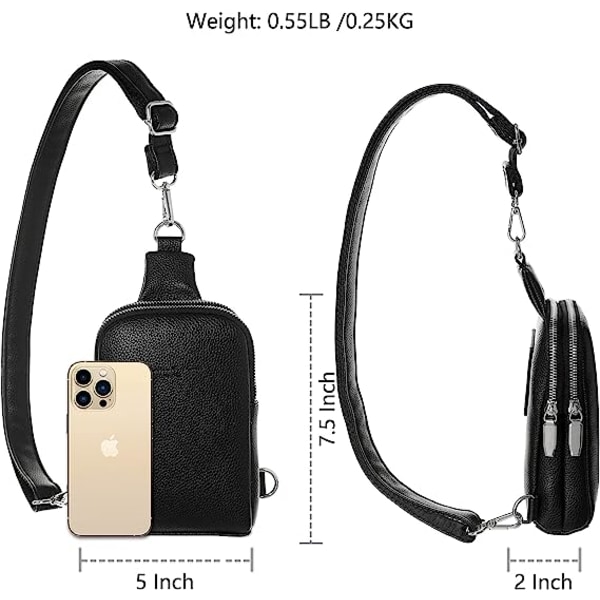 Små Crossbody Sling Bags för kvinnor Vegansk läder Mobilväska Fanny Packs för kvinnor män