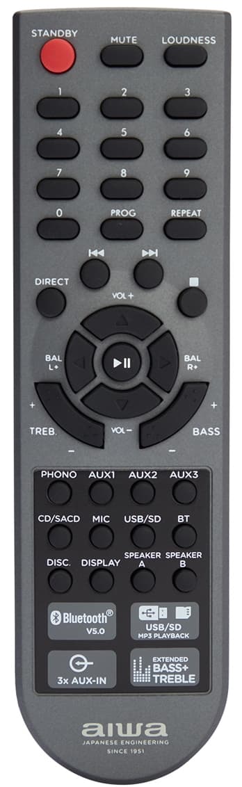 AIWA Förstärkare krom BT Silver