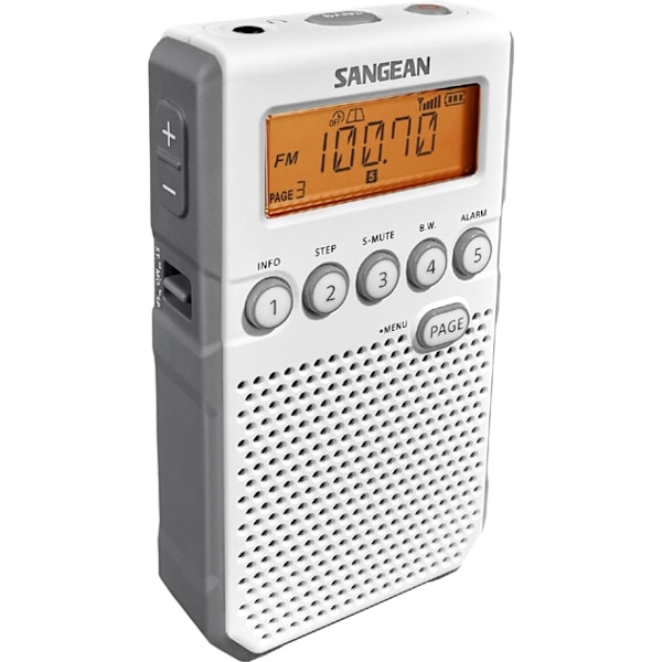 Sangean Fickradio VIT snabbval Vit