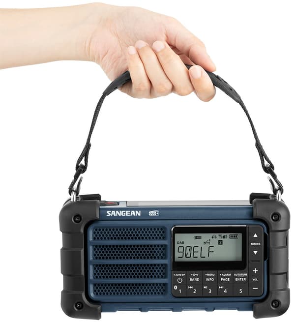 Sangean allvädersradio blå