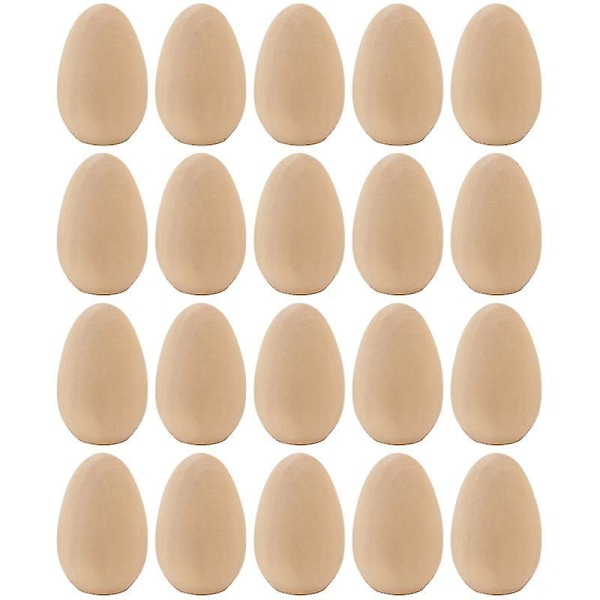 20 st. Påskägg för barn, DIY-hantverk, träägg, platt botten, obehandlat trä
