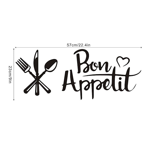 Bon appetit -seinätarrasetti - seinätarra - seinäkoriste olohuoneeseen, toimistoon, makuuhuoneeseen