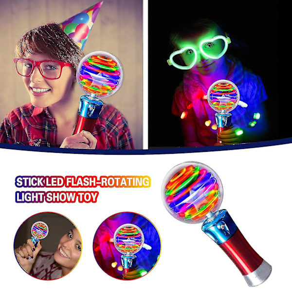 Barnens Luminous Magic Ball Toy Stick Led Flash-roterande Ljusshow Leksak