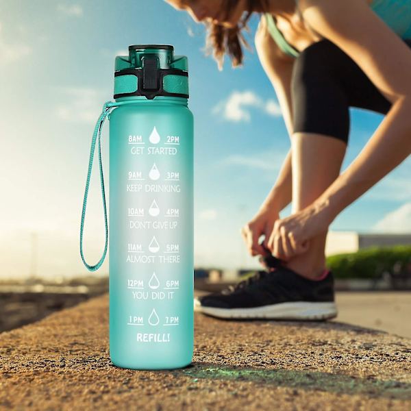 1000 ml Läcksäker Bästa Sportvattenflaska, BPA-fri Tritanplast, Miljövänlig Dryckesflaska