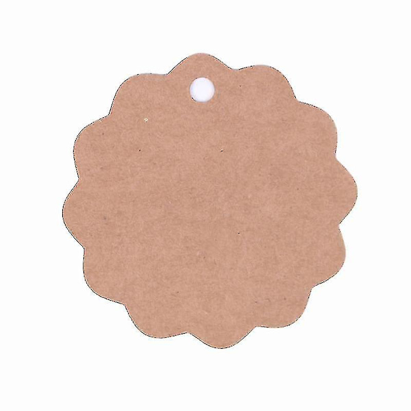100 st Kraftpapper Presentlappar Söta Bokmärkesetiketter Med 30m Rep (A)
