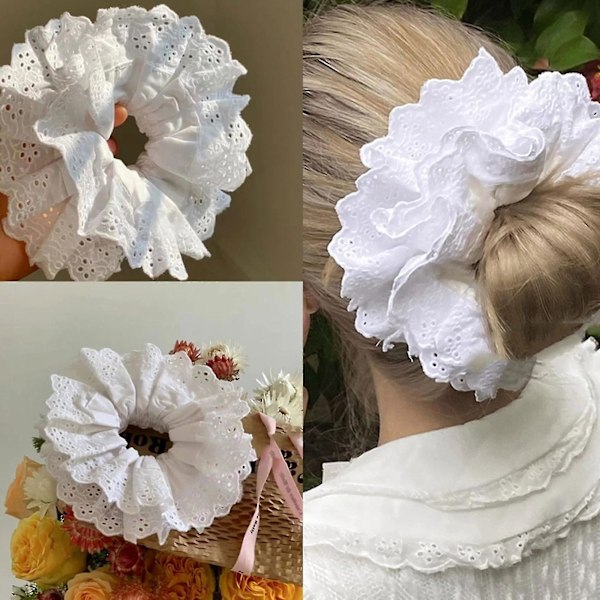 Handgjorda Spets-Scrunchies Hårsnoddar Armband Håraccessoarer För Dagligt Bruk