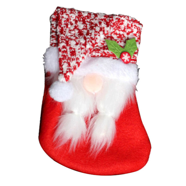 Julgranshänge Plush Festlig med Snodd Ansiktslös Äldre Dekoration Tyg Rudolf Presentstrumpa (D)