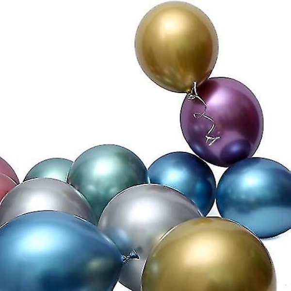 Festballoner 60 stk Assorterede Farver Metallic Latex Balloner Fødselsdag Helium Balloner