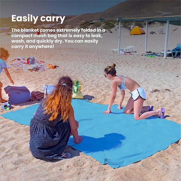 Strandtæppe Sand Proof & Vandresistent Tæppe, Bærbar Vaskbar Strandmåtte Picnic Rejsetæppe Til Strande, Picnicer, Parker