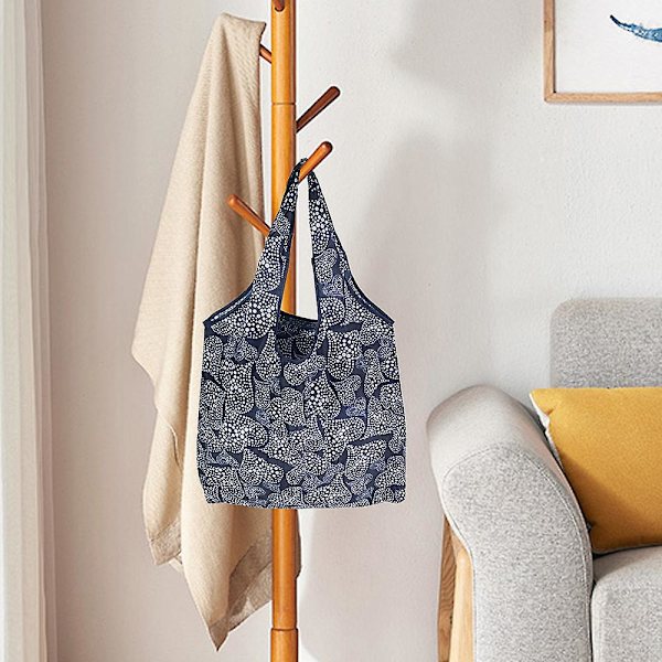 2 stk./pakke Foldbar indkøbspose Genanvendelige Eco poser Til grøntsager Dagligvarepakke Kvinders Shopper taske Store håndtasker Tote tasker Lommepose