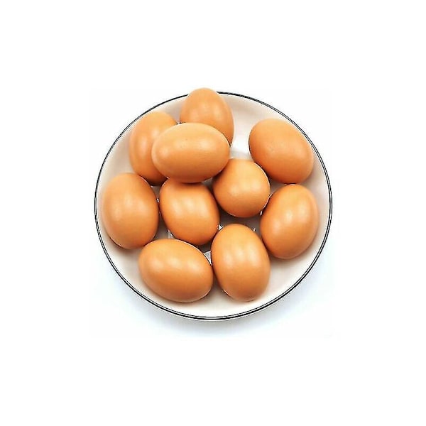 Set med 6 falska hönsägg i trä, hjälp med att lägga höns, fjäderfäbo, dummy