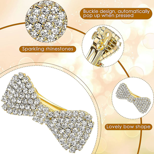 6 st Rhinestone Crystal Hårklämmor Klara Hårrosett Hårklämmor Mini Rhinestone Brud Hårtillbehör Kvinnor Flickor Födelsedag