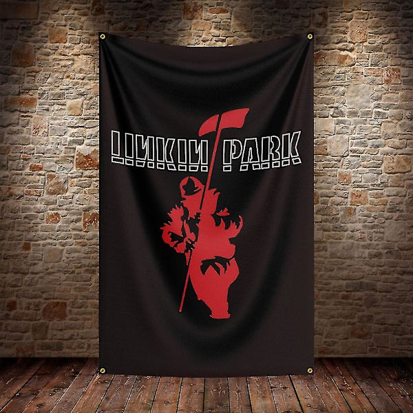 Linkin Rock Musikflagga Polyester Digitaltryck Banner För Dekoration (96 x 144cm, A)