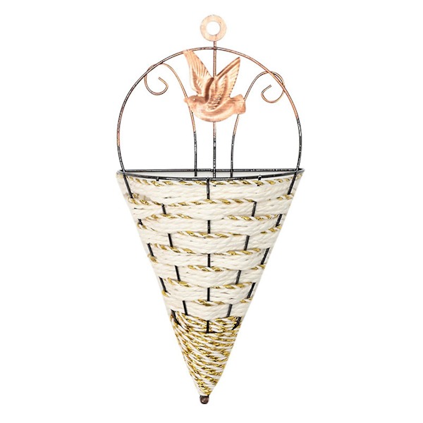 Hängande Planter, Konstgjorda Inomhus/Utomhus Hängande Blomkruka Korg För Hemträdgård (30 X 15 Cm) (Vit)