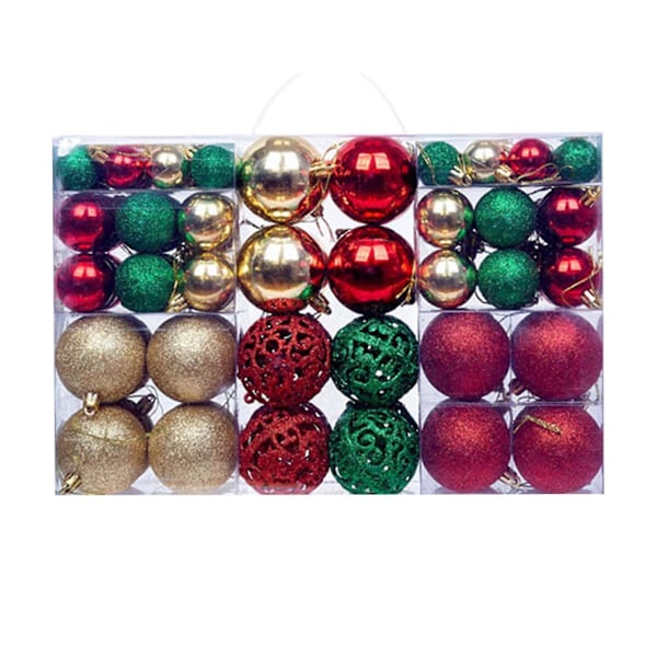 100pcs Christmas Ball Red Green Gold Gift Box Set Christmas Tree Accessories Beads Gift Box Christmas Decoration Pendant