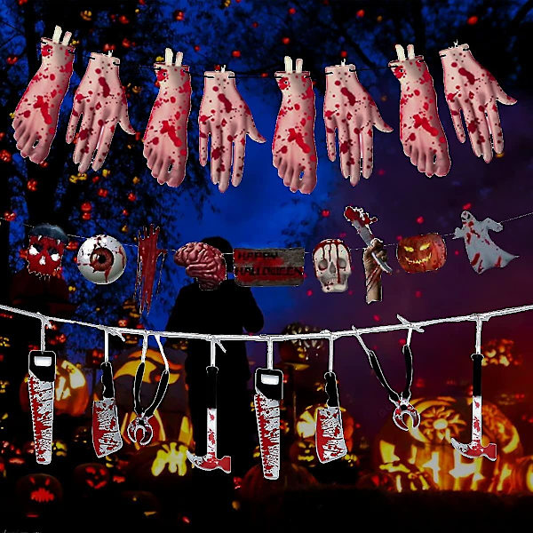 Halloween-girlang för dekoration, Halloween-banderoll, läskiga Halloween-dekorationer, Halloween-banderoller, Halloween-dekorationer, läskig Halloween