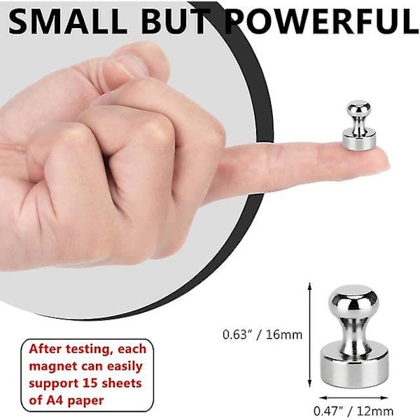 18 kpl Push Pin -magneetteja Jääkaapin Magneetteja Valkotaulun Magneetteja