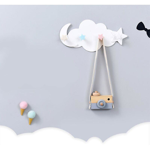 Cartoon Cloud Kraftful Självhäftande Krok Stansa Fri Klibbig Krok Badrum Vägghängare Väggdekor Krok Cartoon Cloud Kraftful Självhäftande Krok (fyra krokar (2st