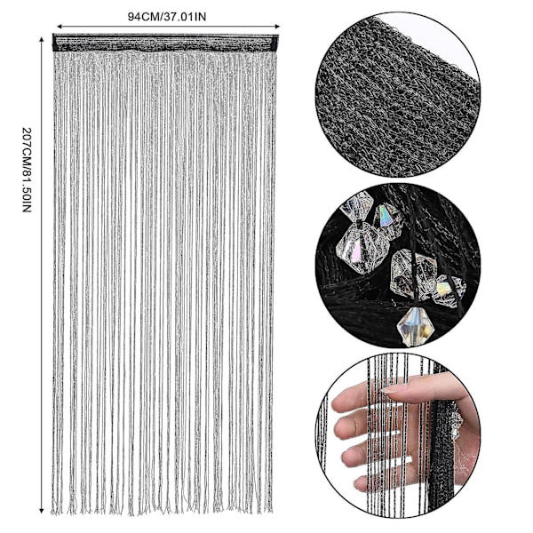 Panel Bead Tassel Crystal Fringe Decor String Dörr Gardin Rumdelare Fönster