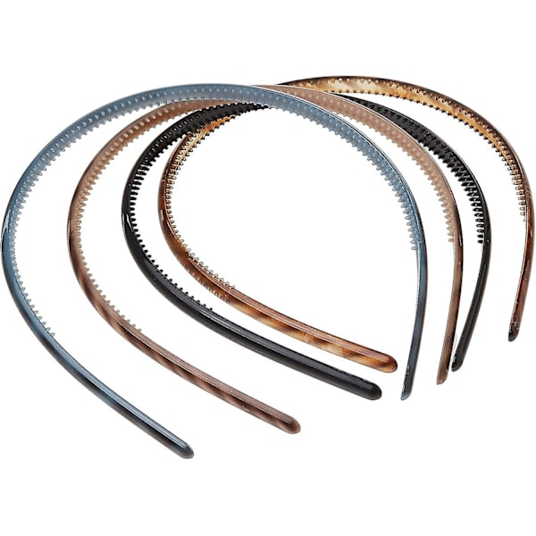 Snygga Tunna Plast Hårband, Blandade Färger, 4-pack