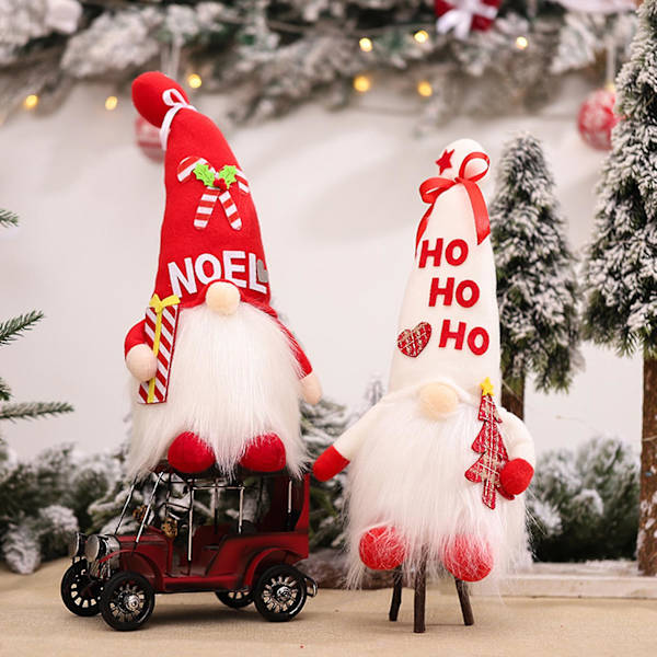 Ansiktslös Docka Kreativ Lätt Mjuk LED-Glödande Tomte Docka Juldekoration för Hemmet
