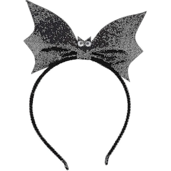 Halloween Headbands Sequin Bat Hair Hoop Creative Hair Band Durable Cute Party Decorations Props For Women Girls Black1pcs