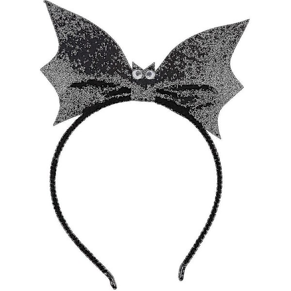 Halloween Hodebånd med Sekvens Flaggermus Hårbånd Kreativt Hårbånd Slitesterkt Søtt Festdekorasjoner Rekvisitter For Kvinner Jenter Svart 1stk