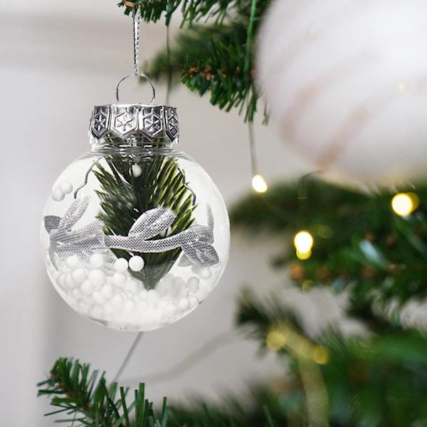 Julgranskulor i Skum, Konstgjorda Växter, Sömlös Julgransdekoration, Hängande Rund Kula, Hänge (B, 6 cm)