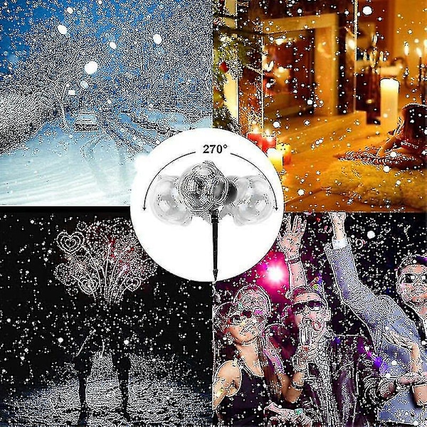 Snö LED Projektorlampa, Lampor med Roterande Fjärrkontroll Vattentät Landskap Snöflinga Dekorativ Belysning för Fest Wuqx