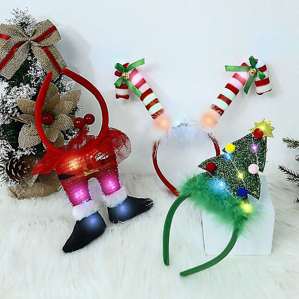 Julelys Hodebånd Santa Claus Bein Hodebånd Barn Voksen Hodeplagg