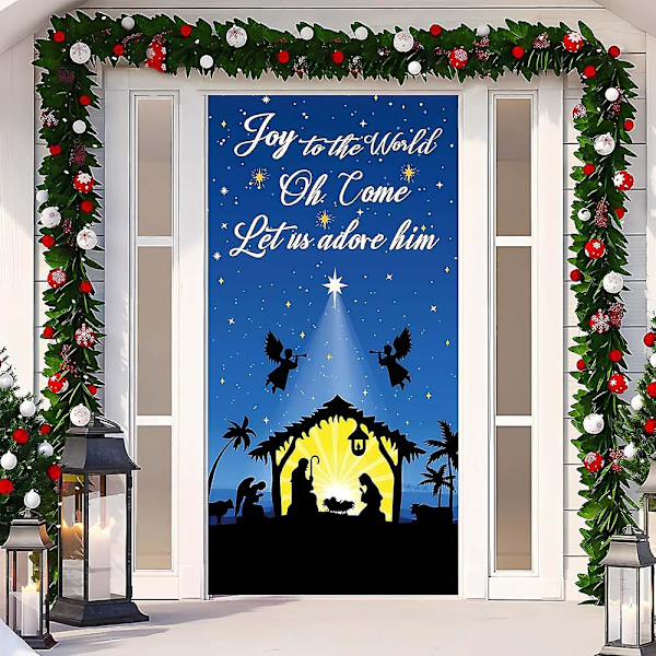 Juldörröverdrag Merry Grinchmas Font Veranda Skylt Vinter Nyår Jul Dekorationer Och Tillbehör För Hemfest