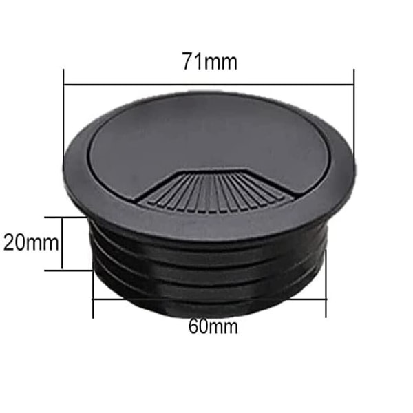 Pöytäläpivienti, työntökaapelireititys, 4 kappaletta pöytäläpivienti 60mm