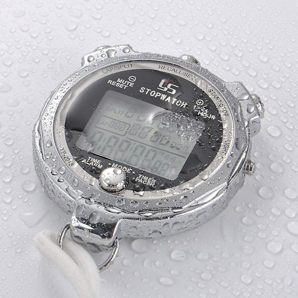 Digital Stopur Metal Stopur Timer Med Baggrundsbelysning Multi Lap Hukommelse