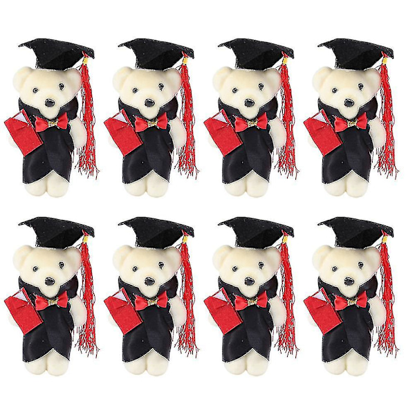 8 Pcs Bulk Plush Toys Graduation Bouquet Bear Stuffed Animal Toys Graduation Stuffed Bear