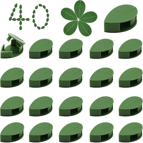 40 stk. grønne planteclips til orkideer, planteclips, støtteclips, vinclips, planteclips til blomsterorkidé, vinunderstøttelse.