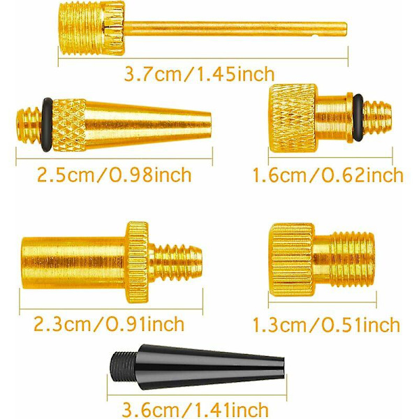 Sykkelventil adapter 15 stk sykkelventil adapter, ballpumpe nål, standard luftpumpe sykkelventil adapter, luftkompressor, volleyball, fotball