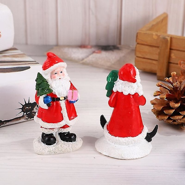 2 st Creative Jultomte Sittande Håller Julgran Hemhängande Juldekoration Resin C