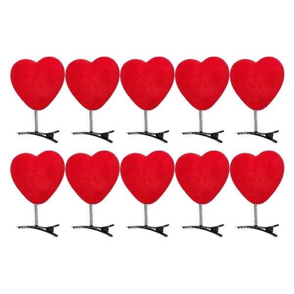 10 st Alla hjärtans dag Spänne Hjärtformad Huvud Bob Spänne Söt Bobble Head Ornament för flickor Barn