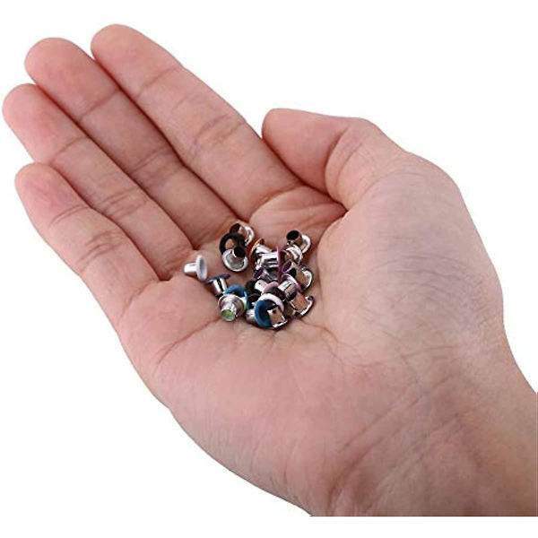 Hålmetall Öglor Kit 3mm 500st Små Öglor Öglor Set Själv Baksida för Pärlkärnor Kläder Läder Skor Canvas Hantverk Väska DIY Projekt