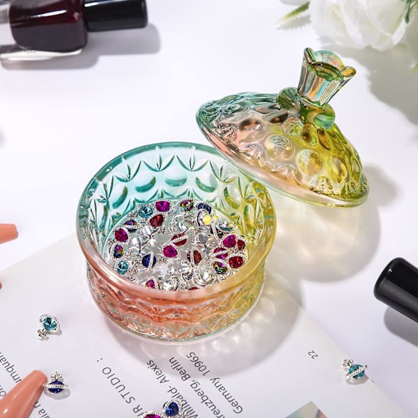 Kristallglaskopp, Tallrik, Behållare för Nagelkonst, Akrylpulver och Vätska, Nagelkonstkopp, Smyckestallrik, Nagelkonstborste, Pennverktygshållare