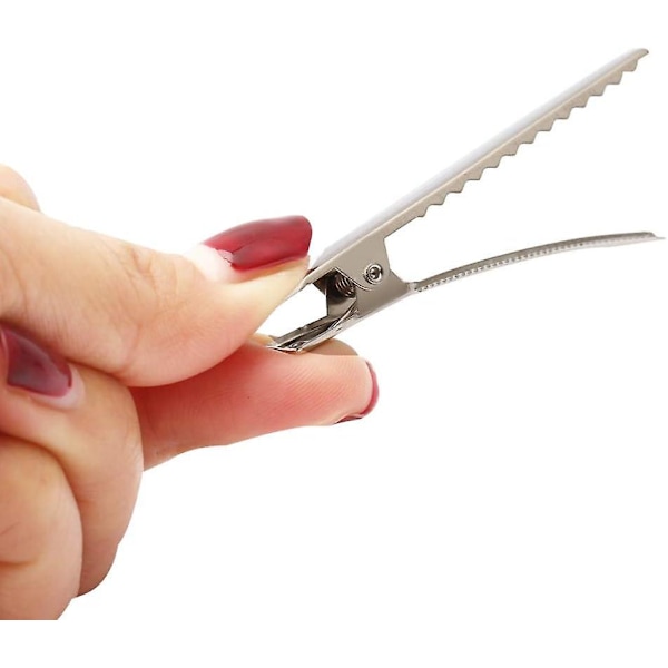 60 kpl 2,2 tuuman metalli krokotiilialligaattorin hiuspinnit, DIY hiusten muotoilupinnat kaksinkertaiset piikit ankkanokan hiuspinnit liukumattomat (5,5 cm)